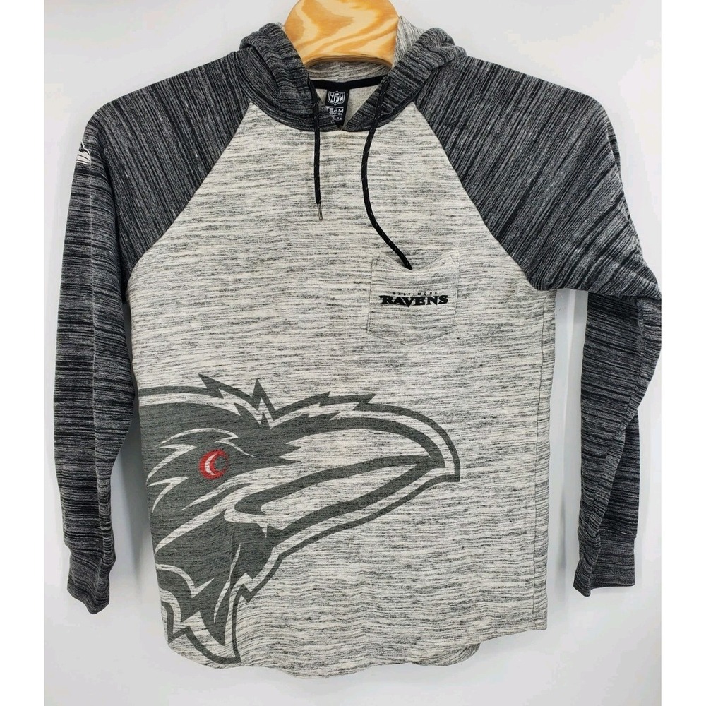 NFL Baltimore Ravens Hoodie Gray Logo Pocket Football NFL Men's Size Medium
